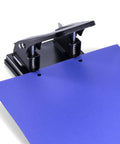 Two Hole Paper Punch 30 Sheet Capacity Black For Office And School With Adjustable Guide And Easy Chip Tray in use