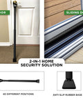 Two In One Sliding Door Security Bar And Door Jammer With Forty Adjustable Settings Easy Installation No Tools Required