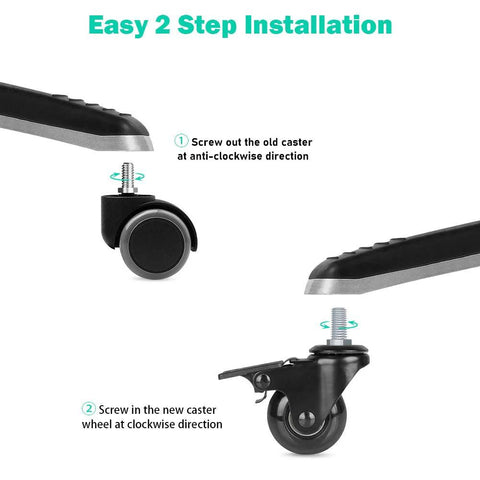 Installation guide for Two Inch Lockable Caster With Five Sixteenth Inch 18UNC Threaded Stem, brake equipped for furniture