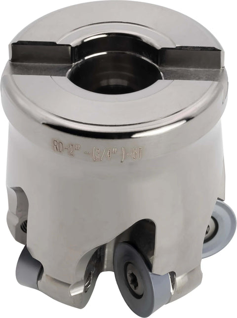 Two Inch Round Insert Shell Mill For Roughing General Purpose Face Milling With Five Flute Design, shown from front view.