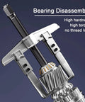 Heavy-Duty Bearing Puller Set, Two Jaw Adjustable Pulley Puller Tool for Mechanics, auto repair, showing close-up during disassembly