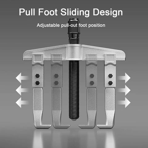 Heavy - Duty Bearing Puller Set with adjustable two-jaw pulley tool for mechanics, chrome-vanadium steel, close-up view