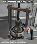 Two Jaw Gear Puller 8 Inch Carbon Steel Bearing Puller And Remover Tool in use removing a bearing from a shaft