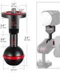 Two Pack One Inch Ball Adapter Set for Underwater Photography Mounts with Universal Ball Joint Bracket and Quarter Twenty Screw Base