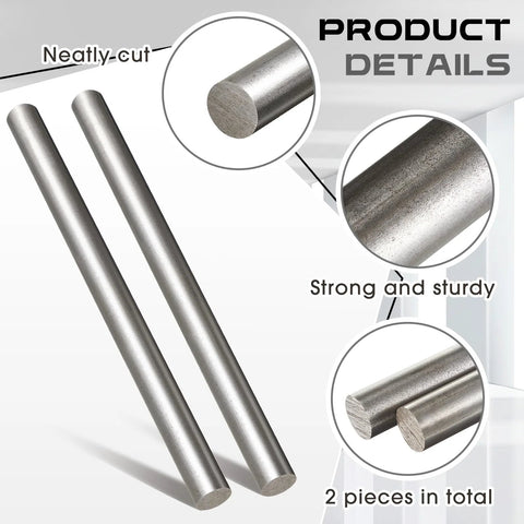 Two Pack 12 Inch Long 0.625 Inch Diameter 1018 Carbon Steel Round Rods, Cold Rolled, Unpolished Finish for Shafts