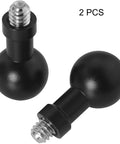 Two Pack 17mm Ball Head to Quarter Inch Stainless Steel Short Screw Connecting Rod for Car Phone Mount and GPS Holder