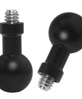 Two Pack 17mm Ball Head to Quarter Inch Stainless Steel Short Screw Connecting Rod for Car Phone Mount and GPS Holder