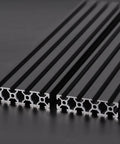 Two Pack 20 Series T Slot 2080 Aluminum Extrusion Profile 19.7 Inch 500mm European Standard Anodized Linear Rail Black