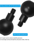 Two Pack 20mm Ball Head Mount With One Quarter Twenty Screw shown with 1/4-20 thread, suitable for cameras and mobile phones.