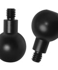 Two Pack 20mm Ball Head Mount With One Quarter Twenty Screw for Cameras, black aluminum spherical mounts.