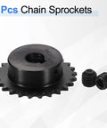 Two Pack 25 Tooth Roller Chain Sprocket With 12 Millimeter Bore For ISO 04C Chain Quarter Inch Pitch C45 Carbon Steel Black Oxide Finish