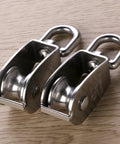Two Pack 25mm 304 stainless steel pulley blocks with a 400 kg rating deliver reliable lifting, hauling, and rigging for outdoor use