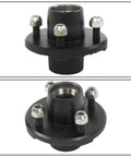 Two Pack 4 On 4 Inch Trailer Hub And One And One Sixteenth Inch Square BT16 Spindle Bearing Kit with spindle nut washer