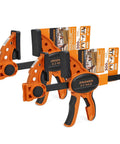Front view of Two Pack Six Inch One Hand Clamp And Spreader Set With 300 Lb Clamping Force, Quick Release Lever, Comfort Grip.