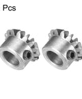 Two Pack Bevel Gear Set 0.8 Module With 1 To 1 Reduction 15 Teeth 6mm Shaft Hole Bevel Pinion Gear In 45 Steel With Black Finish