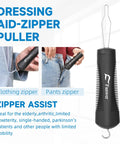 Two Pack Button Hook And Zipper Pull Helper For One Handed Dressing Aid, Easy Buttoning And Zipping, adaptive tool shown