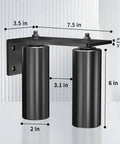 Two Pack Heavy Duty Slide Gate Guide Roller 6 Inch Black L Shaped Rear Post Bracket Adjustable Dual Nylon Gate Roller Guide Support Assembly for Sliding Rolling Gates Built For Outdoor Use With Durable Steel For Smooth Gate Operation with black steel bracket and dual nylon rollers.