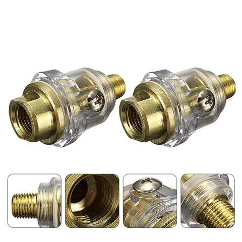 Two Pack Mini One Quarter Inch In Line Pneumatic Oil Lubricator Oiler For Air Tools And Compressors Automatic Inlet Lubricant Injector