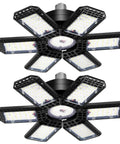 Two Pack 200W LED Garage Lights Ultra Bright 20000LM 6500K Shop Ceiling Lights With Six Plus One Deformable Panels E26 E27 Socket