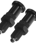 Two Pack Retractable Spring Plunger Ball Loaded Pin M6 Non Locking Indexing Knob Pin stainless steel black finish