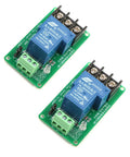 Two Pack 5V Relay Module 30A One Channel With Optocoupler Isolation And High And Low Trigger Built For 5V 12V 24V Power Easy Terminal Connectors