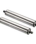 Two Pack 1.5 Inch Conveyor Roller Replacement Set For Gravity Transmission Systems, 8 Inch Long Stainless Steel Rollers With Silver Finish
