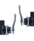 Two Pack Thumb Operated Offset Cam Locks, Durable Zinc Alloy, Wear And Corrosion Resistant, 23mm Thread And 59mm Latch, side view