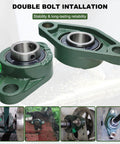 Two Pack UCFL20516 Pillow Block Bearing With 1 Inch Bore And Two Bolt Flange Self Aligning Cast Iron Housing for installation