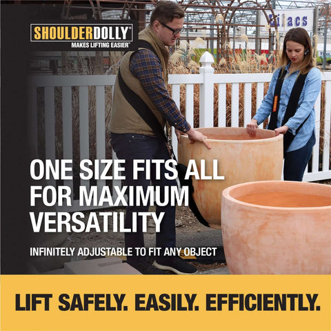 Two person using Shoulder Dolly Two Person Moving Straps for lifting heavy furniture and appliances up to 800 lbs with ease.
