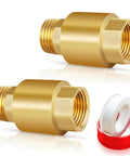 Two Piece Brass Inline Spring Check Valve With One Way Backflow Preventer NPT Half Inch Threads For Well Water Systems