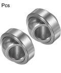 Two Piece GEG8C Sealed Spherical Plain Bearing 8mm Bore, 19mm Outer Diameter, Pack of Two, steel construction with bronze cage visible