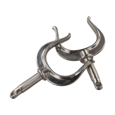 Rowlock set, two-piece 316 stainless steel for rowboat side-mount; polished finish