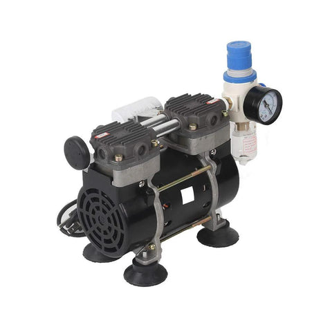 Oil Free Lab Vacuum Pump Two Stage 50 Liter Per Minute Quiet Oilless Medical Grade 110V HZW 165 with silencer and air filter