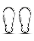 Two Pack Screw Locking Carabiners 4 Inch Heavy Duty Stainless Steel 304 Large Carabiner Clips for outdoor and gym use