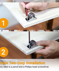 Installation of Mini Fixed Casters Set Of 4 With Rubber Wheels And Bearings 130 Lbs Capacity onto wooden furniture.