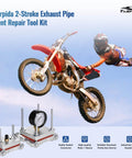 Two Stroke Exhaust Pipe Dent Repair Kit For 125cc To 300cc Two Stroke Motorcycles Mopeds Scooters ATVs And UTVs on display