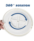 Bottom view of Two Tier Rotating Lazy Susan Organizer With Non Skid Base showing 360 degree rotation feature.