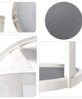 Two Tier Rotating Lazy Susan Organizer with Non Skid Base details including material and non-slip surface