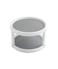 Two Tier Non Skid Spinning Spice Rack Turntable With 360 Degree Rotation, 10 Inch Lazy Susan Organizer, white and gray finish