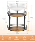 Two Tier Rotating Spice Organizer Turntable For Kitchen Cabinets Countertops And Pantries Height Adjustable Shelves Diagram