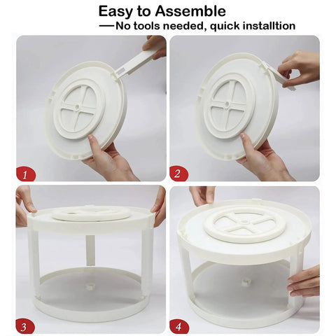 Assembly process of Two Tier Non Skid Spinning Spice Rack Turntable with 360 Degree Rotation, 10 Inch Lazy Susan Organizer