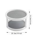 Two Tier Non Skid Spinning Spice Rack Turntable With 360 Degree Rotation, 10 Inch Lazy Susan Organizer in white and gray