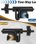 Dual left and right view of Two Way Slide Bolt Gate Latch Door Lock For Heavy Duty Fences And Barn Doors Black With Padlock Locking Hole