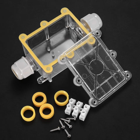 Outdoor Waterproof Junction Box 2 Pack Two Way Electrical Enclosure with connectors and screws for external wiring