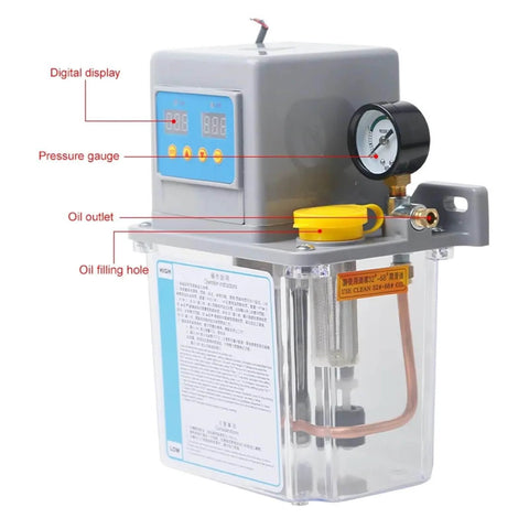 Beefy Gear Oil Pump For Automatic Mechanical Lubrication Systems High Power Workhorse From The TZ-170 Series with display and gauge.