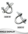 Round U Bolts Zinc Plated Steel M6 Round Bend U Clamp With Nut Plate Washer Set Of 16 For Fixing Pipes Wood And Other Materials