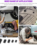 Mechanics installing heavy duty car U clip kit 50 pieces M4 M5 M6 M8 M10 on vehicle's trim panels