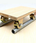 3-Inch U-Groove Caster Wheels with Bracket - Load Capacity 1102lbs - Perfect for Inverted Gates, Heavy-Duty Machines, and Wire Rope Rails (2 Pack) Ａ showing installation on pipes