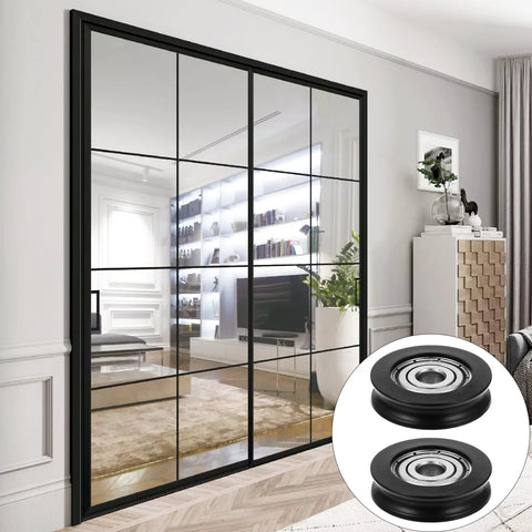 Nylon U Groove Sliding Door Pulley Wheel 1.18 Inch Low Noise Barn Door Rollers for Cabinet Window and Shower Door Hardware