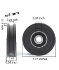 4Pcs U Groove Pulley Wheel U-Groove Roller Guide Pulley Rolling Bearing Roller Wheel 8x45x11.5mm for Bicycle Accessories